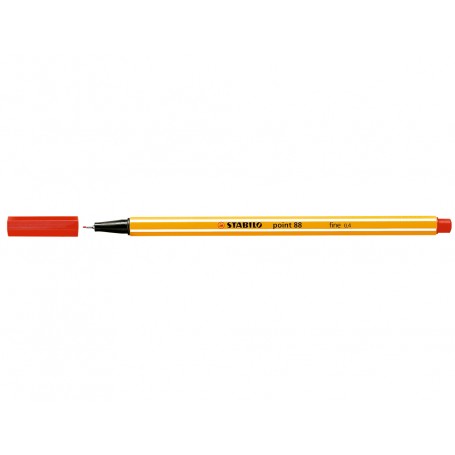 Stabilo Point 88 Rotulador de Punta Fina de Fibra - Trazo de 0.4 mm - Tinta con Base de Agua - Color Rojo