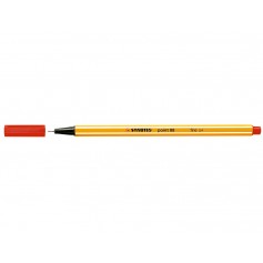 Stabilo Point 88 Rotulador de Punta Fina de Fibra - Trazo de 0.4 mm - Tinta con Base de Agua - Color Rojo