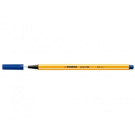 Stabilo Point 88 Rotulador de Punta Fina de Fibra - Trazo de 0.4 mm - Tinta con Base de Agua - Color Azul Oscuro