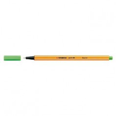 Stabilo Point 88 Rotulador de Punta Fina de Fibra - Trazo de 0.4 mm - Tinta con Base de Agua - Color Verde Hoja