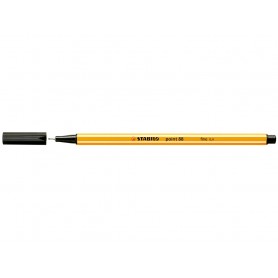Stabilo Point 88 Rotulador de Punta Fina de Fibra - Trazo de 0.4 mm - Tinta con Base de Agua - Color Negro