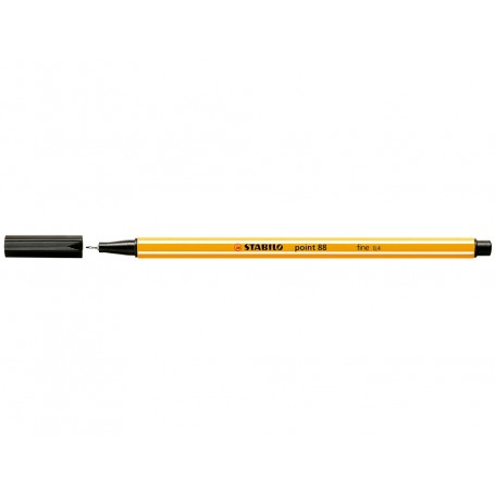 Stabilo Point 88 Rotulador de Punta Fina de Fibra - Trazo de 0.4 mm - Tinta con Base de Agua - Color Negro