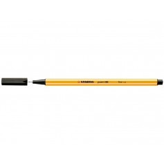 Stabilo Point 88 Rotulador de Punta Fina de Fibra - Trazo de 0.4 mm - Tinta con Base de Agua - Color Negro