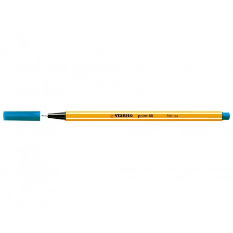 Stabilo Point 88 Rotulador de Punta Fina de Fibra - Trazo de 0.4 mm - Tinta con Base de Agua - Color Azul Turquesa