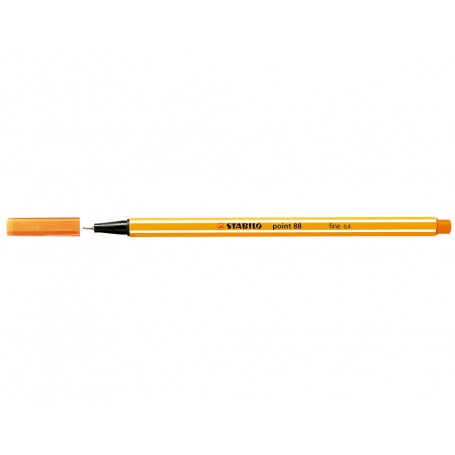 Stabilo Point 88 Rotulador de Punta Fina de Fibra - Trazo de 0.4 mm - Tinta con Base de Agua - Color Naranja