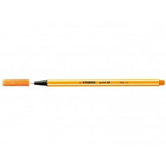 Stabilo Point 88 Rotulador de Punta Fina de Fibra - Trazo de 0.4 mm - Tinta con Base de Agua - Color Naranja
