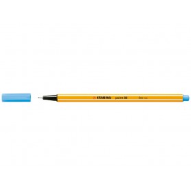 Stabilo Point 88 Rotulador de Punta Fina de Fibra - Trazo de 0.4 mm - Tinta con Base de Agua - Color Azul Celeste