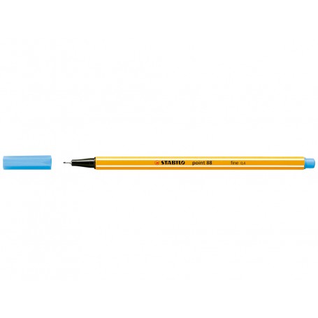 Stabilo Point 88 Rotulador de Punta Fina de Fibra - Trazo de 0.4 mm - Tinta con Base de Agua - Color Azul Celeste