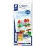 Staedtler Pack de 12 Tubos de Acuarela 12ml - Colores Brillantes - Usar en Papel Acuarela o Cartulina - Colores Surtidos