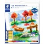 Staedtler Pack de 24 Tubos de Acuarela 12ml - Colores Brillantes - Usar en Papel Acuarela o Cartulina - Colores Surtidos
