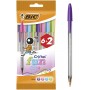 Bic Cristal Fun 6+2 Pack de 8 Boligrafos de Bola - Punta Redonda de 1.6mm - Trazo 0.42mm - Tinta con Base de Aceite - Colores Su
