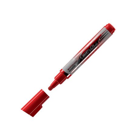 Bic Velleda Tank Marcador para Pizarra - Punta Ancha - Tinta Liquida - Borrado Optimo - Color Rojo