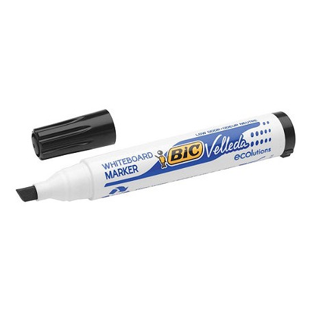 Bic Velleda 1751 ECOlutions Marcadores para Pizarra - Punta Biselada - Trazo entre 3mm y 5.5mm - Tinta con Base de Alcohol - Eco