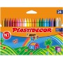 Bic Kids Plastidecor Caja de 24 Lapices de Cera - Extraresistentes - Facil de Sacar Punta - No Mancha