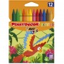 Bic Kids Plastidecor Caja de 12 Lapices de Cera - Colores Exoticos - Extraresistentes - Facil de Sacar Punta - No Mancha