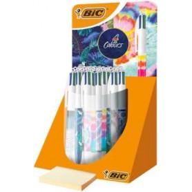 Bic 4 Colours Decor Expositor de 30 Boligrafos de Bola Retractiles - Punta Media de 1.0mm - Tinta con Base de Aceite - 4 Colores