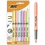 Bic Highlighter Grip Pack de 6 Marcadores Fluorescentes Pastel - Tinta con Base de Agua - Punta Biselada - Trazo entre 1.60 y 3.