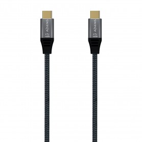 Aisens Cable USB 2.0 Aluminio 5A 100W E-MARK - USB-C/M-USB-C/M - 1.0M - Color Gris