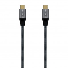 Aisens Cable USB 2.0 Aluminio 5A 100W E-MARK - USB-C/M-USB-C/M - 2.0M - Color Gris