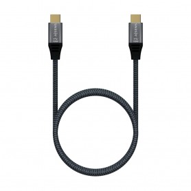 Aisens Cable USB 3.2 Gen2x2 Aluminio 20Gbps 8K@30Hz 5A 100W E-Mark, Tipo USB-C/M-USB-C/M - 1.0m - Color Gris
