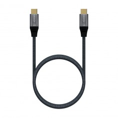 Aisens Cable USB 3.2 Gen2x2 Aluminio 20Gbps 8K@30Hz 5A 100W E-Mark, Tipo USB-C/M-USB-C/M - 1.0m - Color Gris