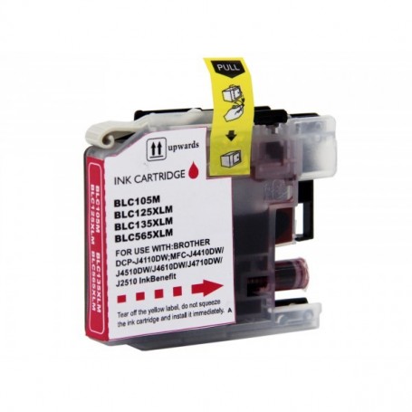 Brother LC125M Magenta cartucho sustituto, reemplaza al LC-125M, XL alta capacidad