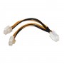 Aisens Cable de Alimentacion para Microprocesador - 4pin/H-4+4pin/M - 15cm - 100% Cobre - Color Negro