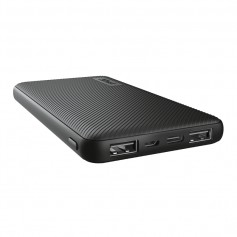 Trust Primo Bateria Externa/Power Bank 10000mAh - 2x USB-A, 1x USB-C - Ultra Fina - Autonomia hasta 46h - Carga Simultanea hasta