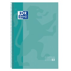 Oxford Europeanbook 1 Cuaderno Espiral Formato A4+ Cuadriculado 5x5mm - 80 Hojas - Banda de Color - Tapa Extradura Brillante - C