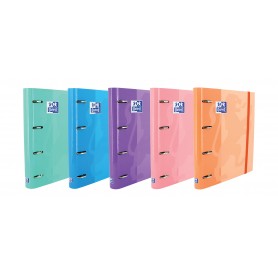 Oxford Europeanbinder Classic Carpeta de 4 Anillas Formato A4+ con Recambio Cuadriculado 5x5mm y 4 Taladros - Cierre con Goma El