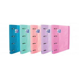 Oxford Europeanbinder Touch Carpeta de 4 Anillas Formato A4+ con Recambio Cuadriculado 5x5mm y 4 Taladros - Tapa Tacto Suave - C
