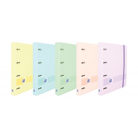 Oxford Europeanbinder Live & Go Carpeta de 4 Anillas Formato A4+ con Recambio Cuadriculado 5x5mm y 4 Taladros - Tapa de Plastico