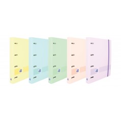 Oxford Europeanbinder Live & Go Carpeta de 4 Anillas Formato A4+ con Recambio Cuadriculado 5x5mm y 4 Taladros - Tapa de Plastico
