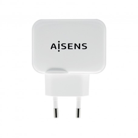 Aisens Cargador USB 17W 5V/3.4A - 2xUSB con Control AI - Color Blanco