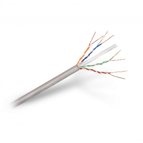 Aisens Cable de Red RJ45 Cat.6 UTP Rigido AWG24 - Bobina de 100m 100% Cobre para la Instalacion - Color Gris