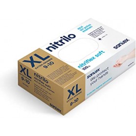 Santex Nitriflex Soft Pack de 100 Guantes de Nitrilo Talla XL AQL 1.5 - 3 gramos - Sin Polvo - Libre de Latex - No Esteriles - C