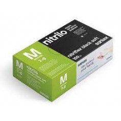 Santex Nitriflex Black Soft Pack de 100 Guantes de Nitrilo para Examen Talla M - 3.5 gramos - Sin Polvo - Libre de Latex - No Es