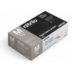Santex Flash Black Power Pack de 50 Guantes de Nitrilo Talla M - Dibujo Diamante Texturizado - Sin Polvo - Libre de Latex - No E