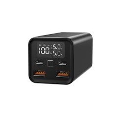 Leotec Q2 Power Bank 20000mAh 65W PD - Compatible con Portatiles - Pantalla LCD - 2x USB-A, 2x USB-C