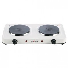 Muvip Cocina Electrica de 2 Placas 2000W - 5 Niveles de Potencia - Termostato con Sistema de Seguridad
