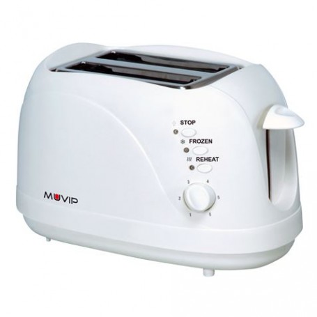 Muvip Tostadora de Pan 750W - Capacidad para 2 Rebanadas - 6 Niveles de Tostado - Funcion Calentar, Descongelacion y Recalentar 