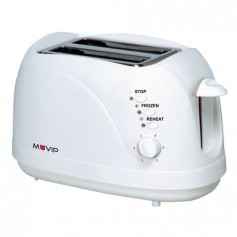 Muvip Tostadora de Pan 750W - Capacidad para 2 Rebanadas - 6 Niveles de Tostado - Funcion Calentar, Descongelacion y Recalentar 