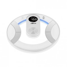 Muvip Round Design Bascula de Baño Digital - Pantalla LCD - Plataforma de Cristal - Peso Max. 180kg - Auto Apagado