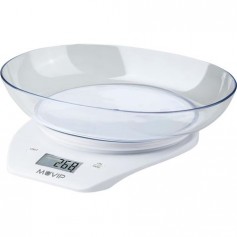 Muvip Bascula de Cocina Digital con Bol - Bol Transparente de 1.5L - Sensor de Alta Precision - Peso Max. 5kg