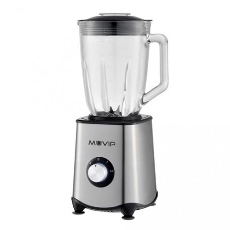 Muvip Batidora de Vaso 1300W 1.5L - 2 Velocidades - Cuerpo y Chuchillas de Acero Inoxidable - Funcion Pica Hielo - Bloqueo de Se