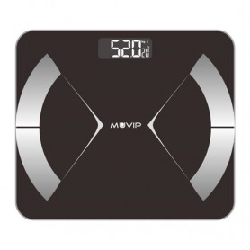 Muvip Body Muscle Bascula de Baño Digital Bluetooth - Pantalla LCD - Plataforma de Cristal Templado - 10 Memorias - Peso Max. 18