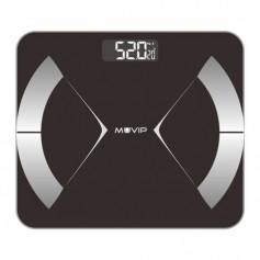Muvip Body Muscle Bascula de Baño Digital Bluetooth - Pantalla LCD - Plataforma de Cristal Templado - 10 Memorias - Peso Max. 18