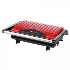Muvip Sandwichera Placa tipo Grill Inox 750W - Placa Superior Basculante - Presion Uniforme - Asa Tacto Frio