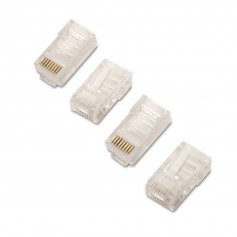 Aisens Pack de 100 Conectores RJ45 8 Hilos Cat.5e AWG24 - Color Transparente