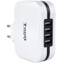 Tooq Cargador de Pared 4x USB 2.0 - Tecnologia AI - Color Blanco